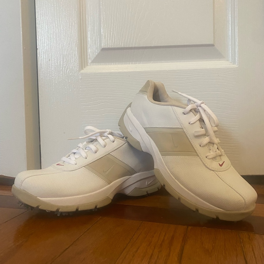 Nike White and Tan Athletic Shoes